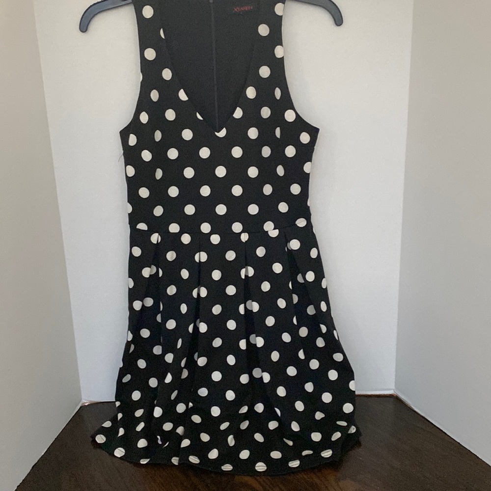 Black and white polka dot dress